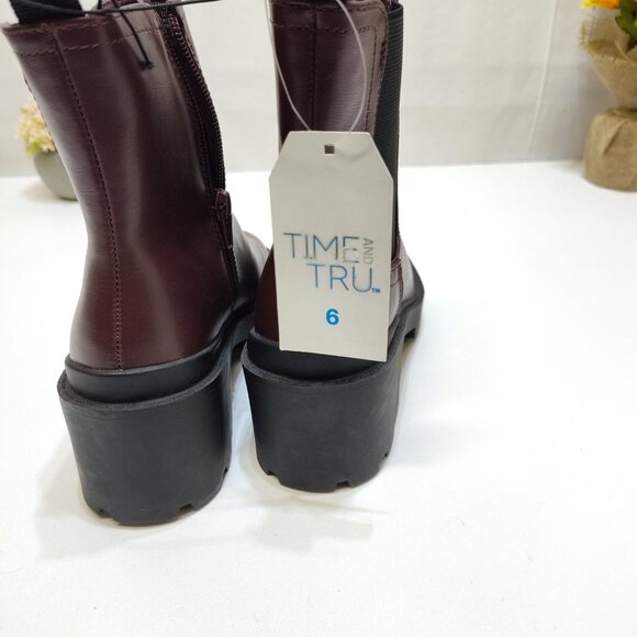 Time and Tru Chelsea Ankle Lug Sole Combat Boot Memory Foam Women's Size 6 NWT - Picture 9 of 11